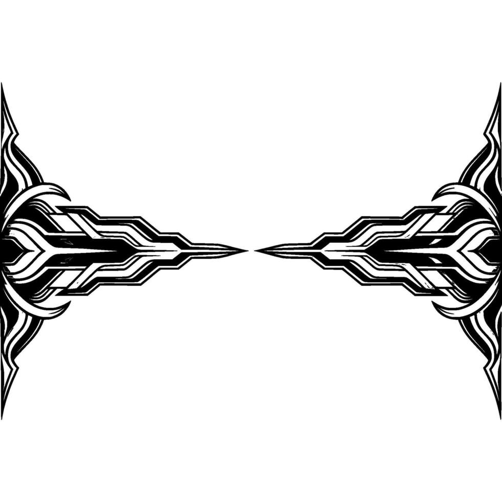 Abstract Geometric Symmetry in Black, White Gray, Minimalist Element vector