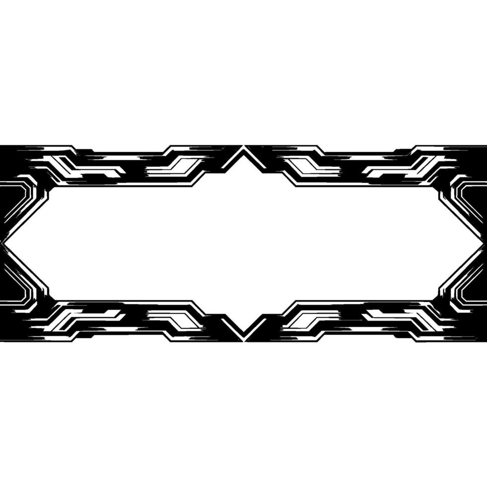 Futuristic Tech Frame Geometric Silver and Black vector