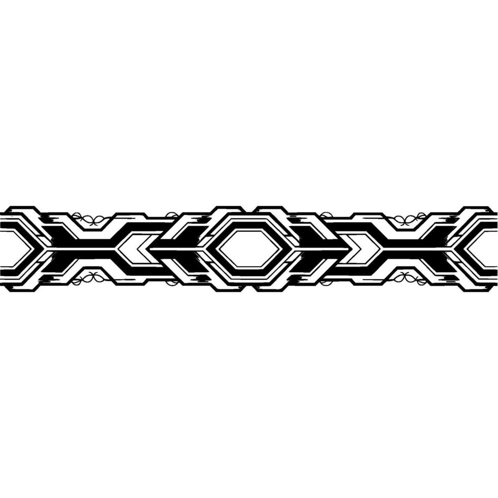 Abstract Geometric Border , Silver Black on White, Modern Decoration vector