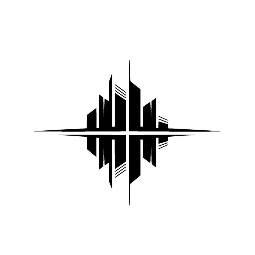 Abstract Cityscape in Black and White vector