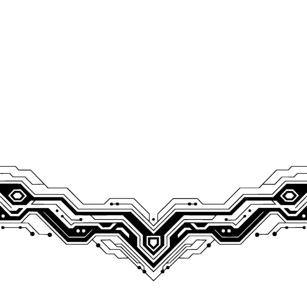 Abstract Circuit Board Pattern, Black and White Tech , Modern Background vector