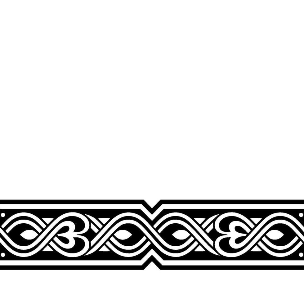 Celtic Knotwork Border in Black and White, Decorative Ornament vector