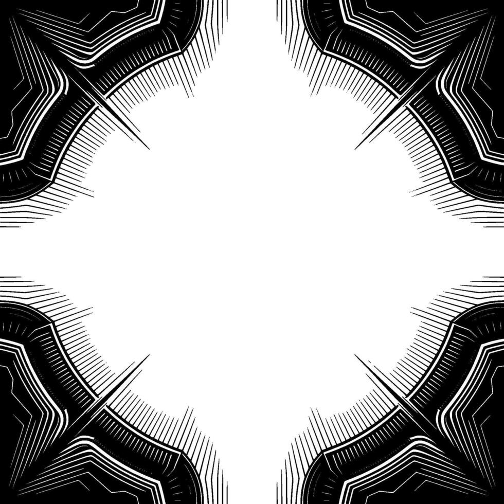 Geometric Black and White Pattern Frame Abstract Border vector