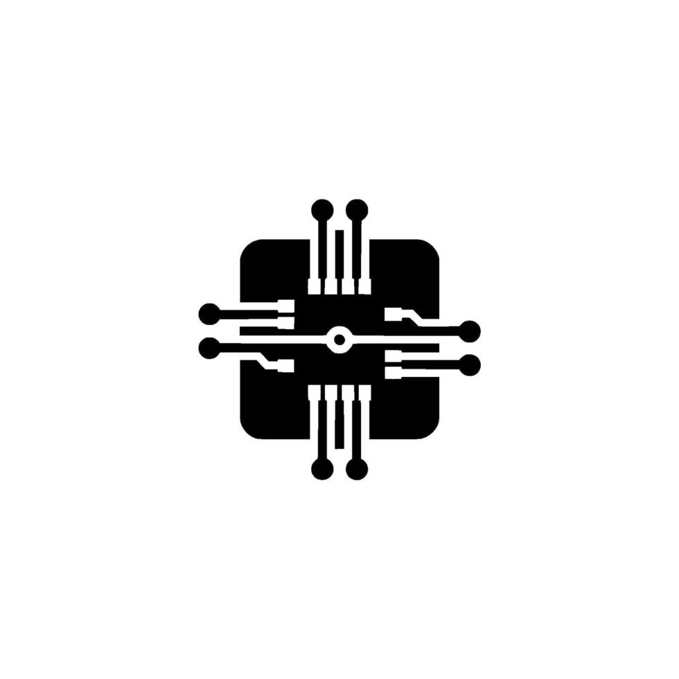 Abstract Cpu Minimalist Tech Illustration on Gradient Background vector