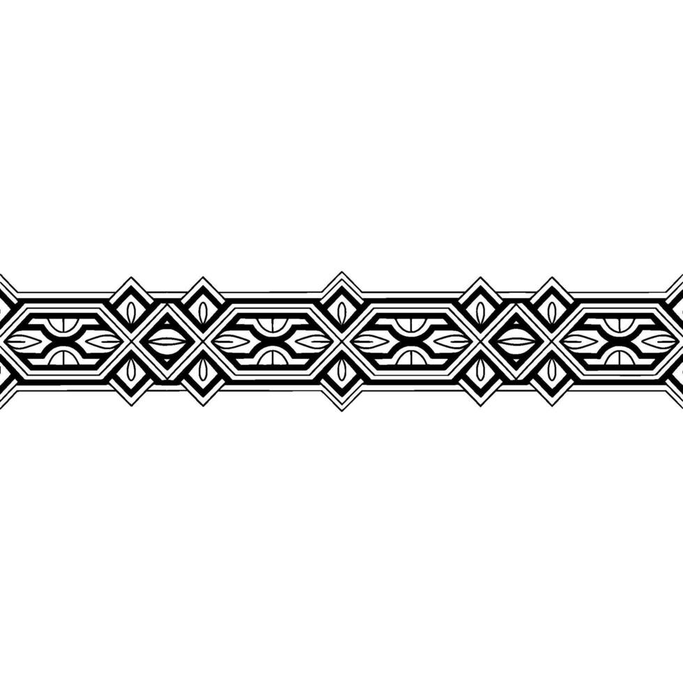 Geometric Black and White Pattern Border, Minimalist vector