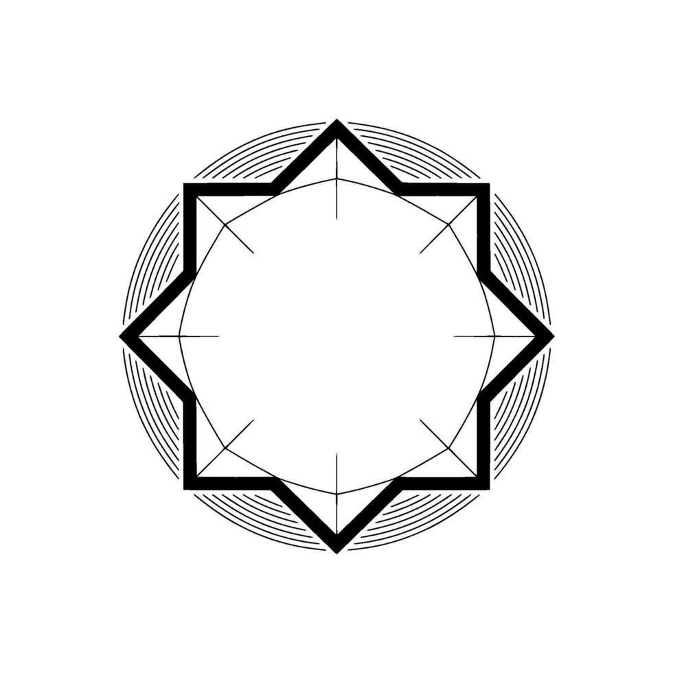 Minimalist Geometric Eightpointed Star on Gray Background vector