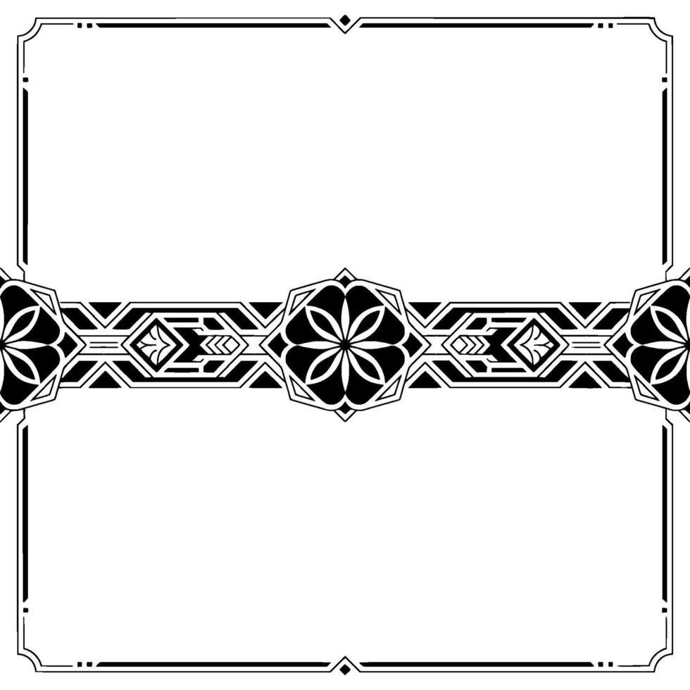 Elegant Art Deco Border Frame With Floral Pattern vector