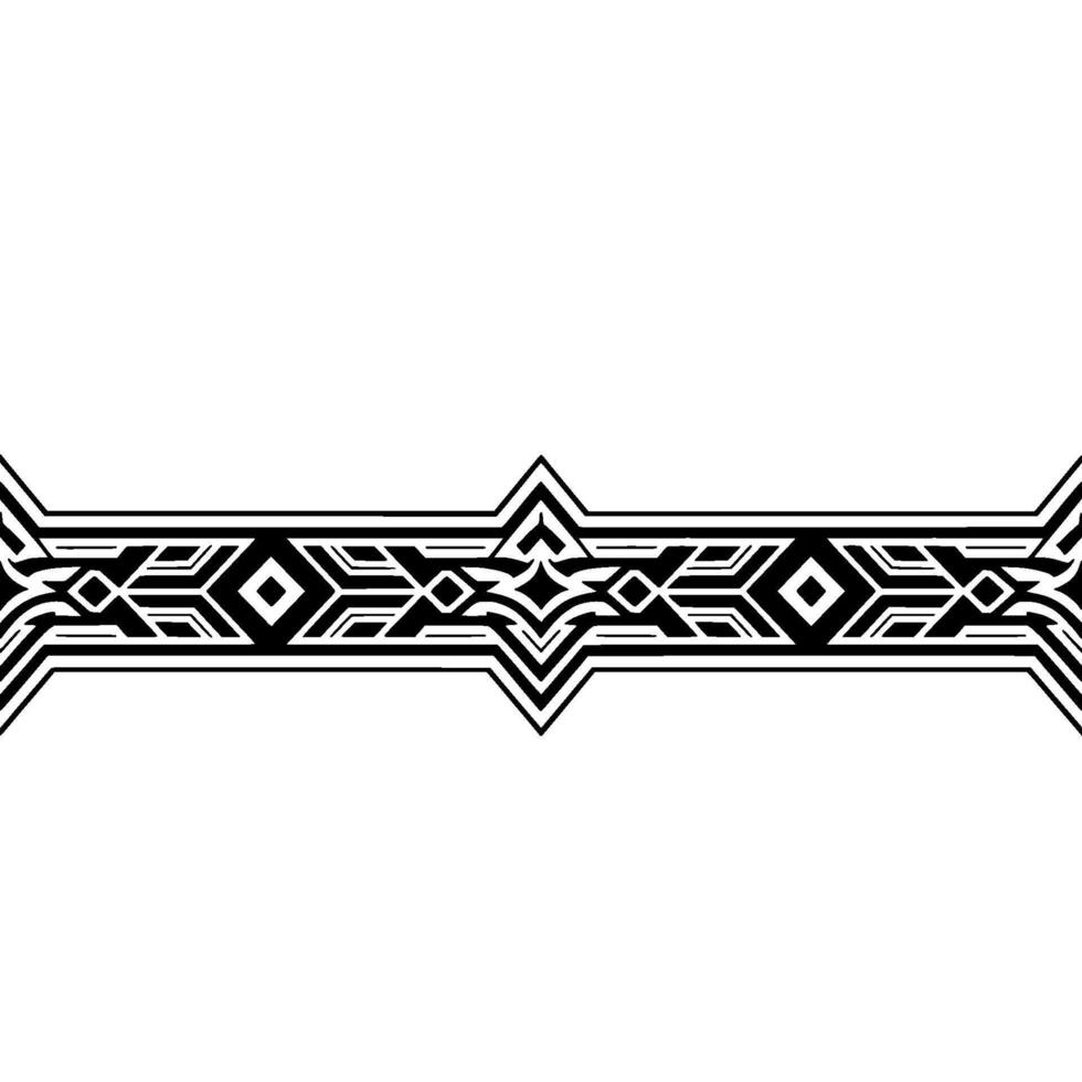 Geometric Ornament Band , Black White Minimalist vector