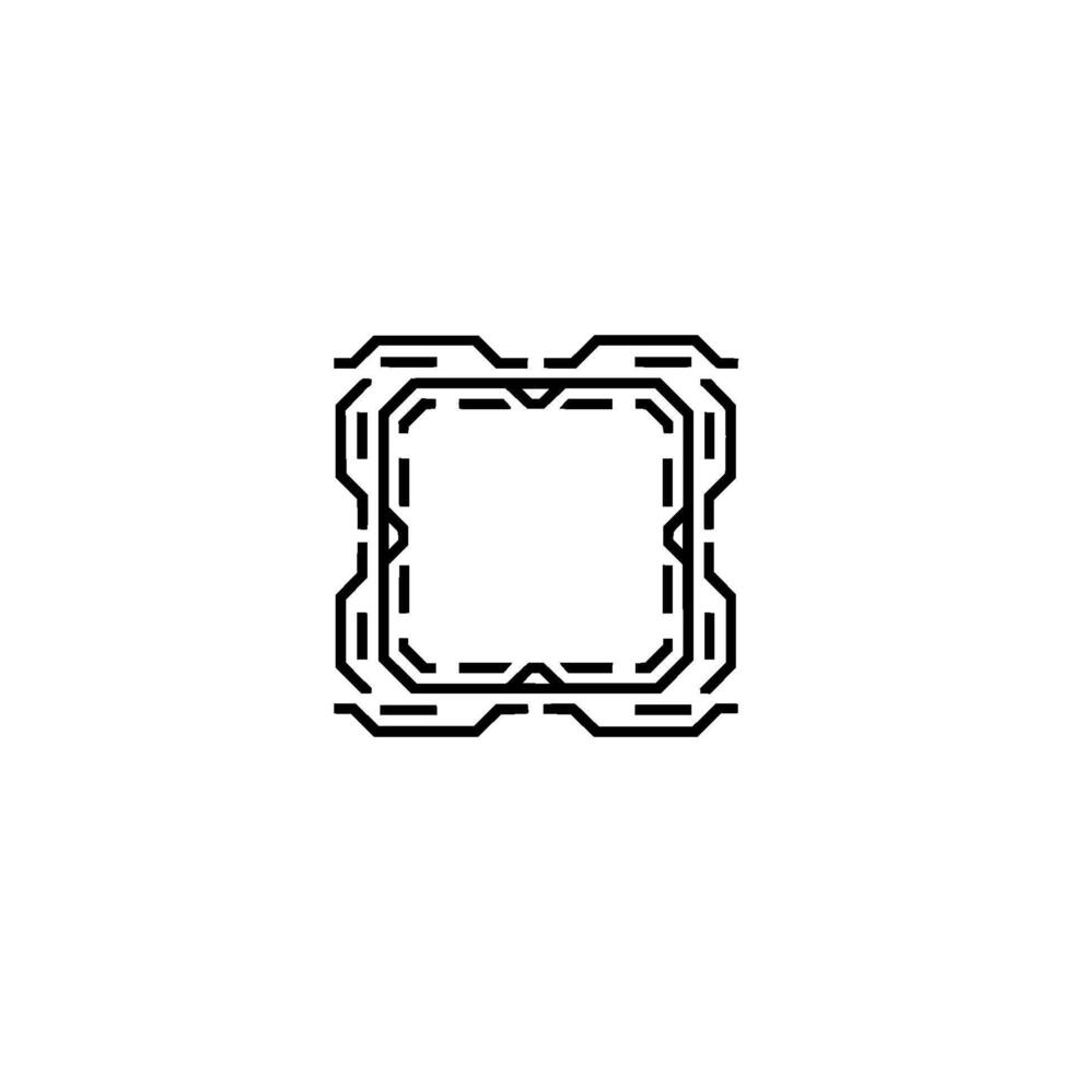 Minimalist Tech Frame, Geometric Border, Modern Element vector