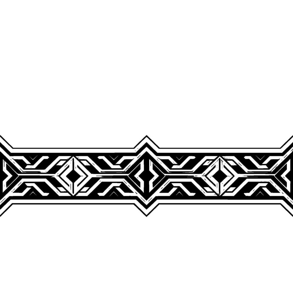Geometric Border in Greyscale, Modern Abstract Decoration vector