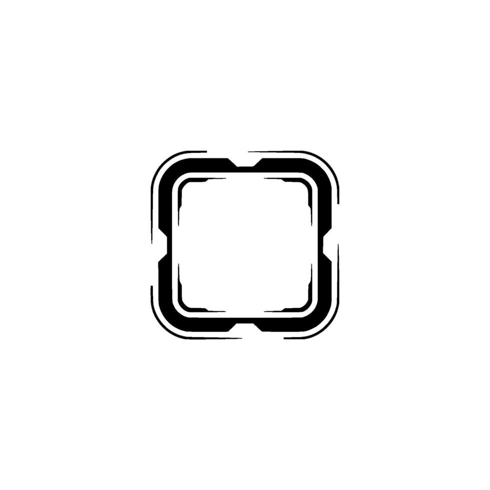 Futuristic Square Frame Tech Ui Interface vector