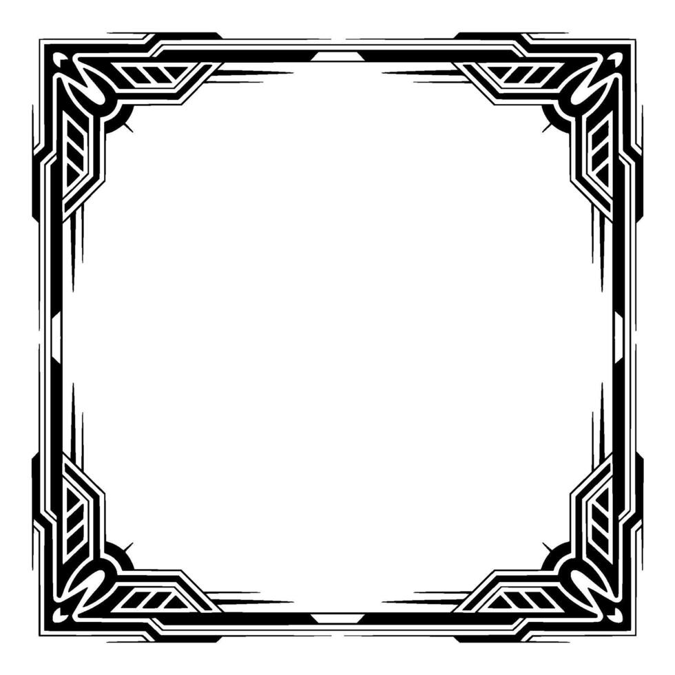 Art Deco Frame Geometric Black and White for Invitations and Decor vector