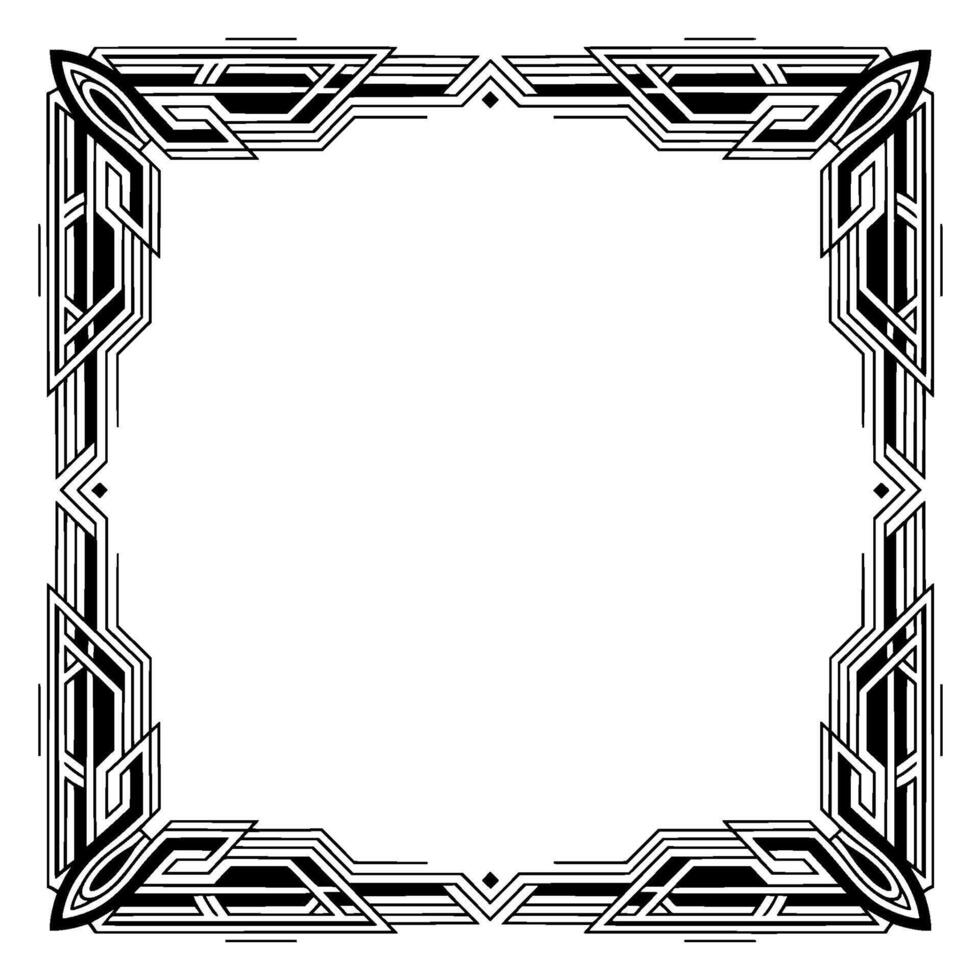 Art Deco Frame Border Elegant Geometric , Blank Center Space vector