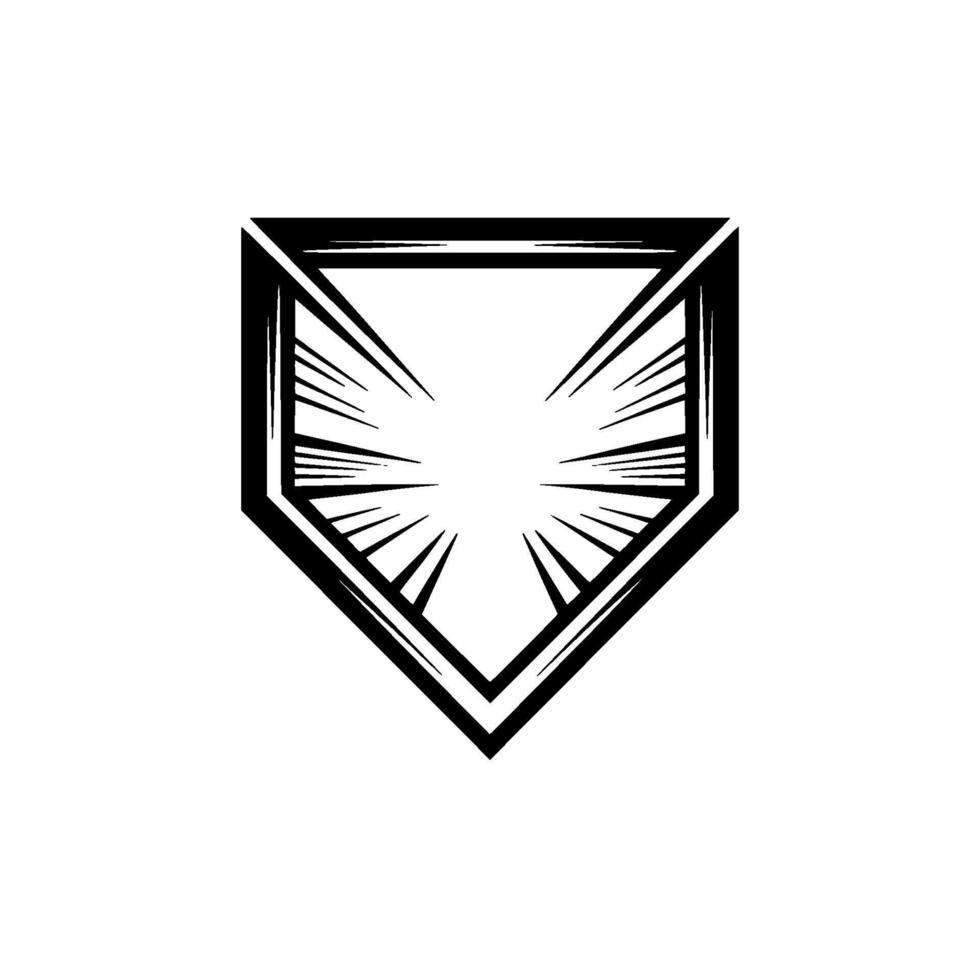 Abstract Shield With Radial Burst Minimalist vector