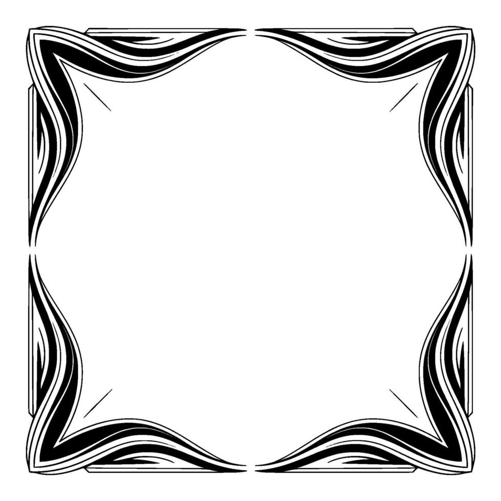 Elegant Art Nouveau Frame With Swirling Lines, Empty Space, vector