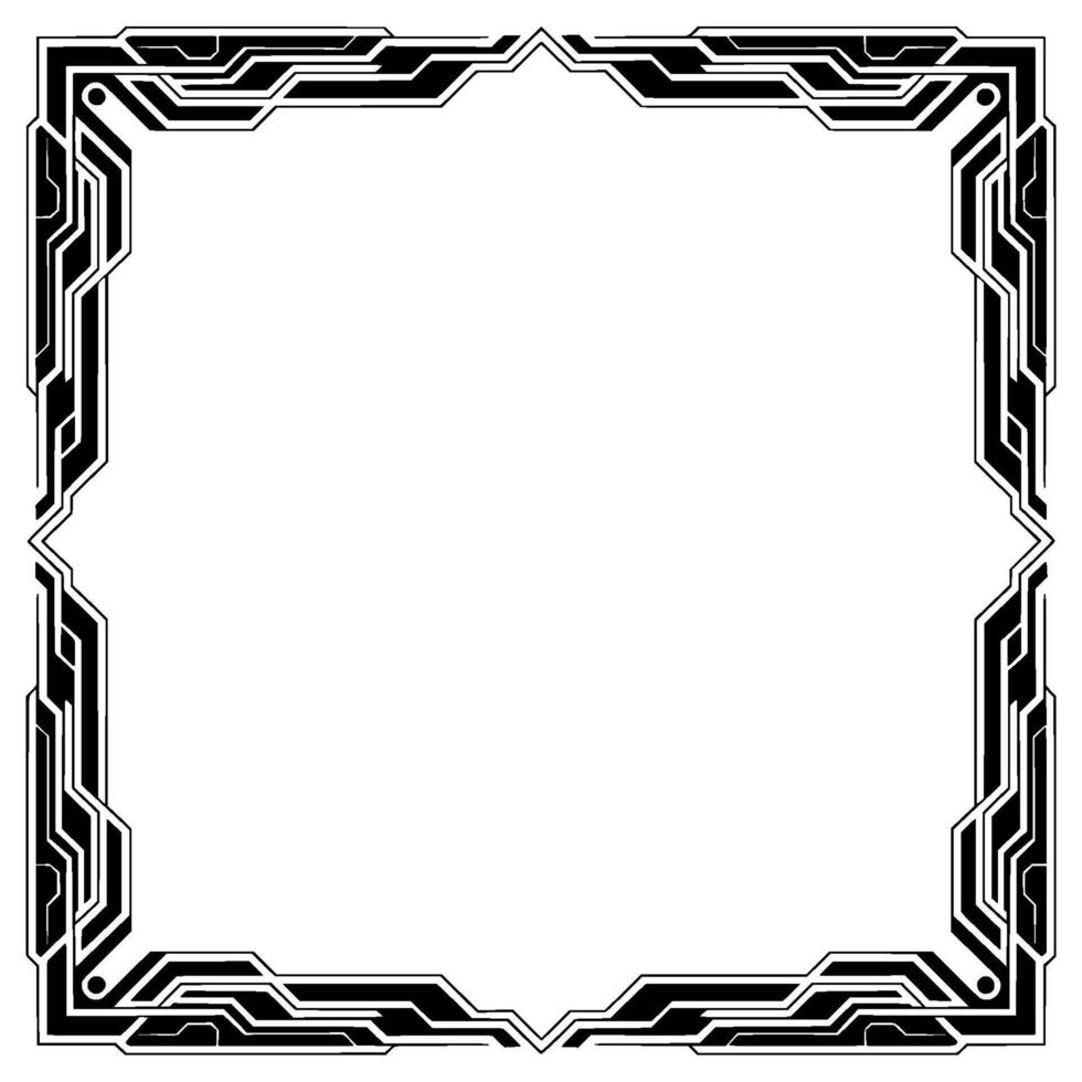 Abstract Tech Frame on White Modern , Copy Space vector