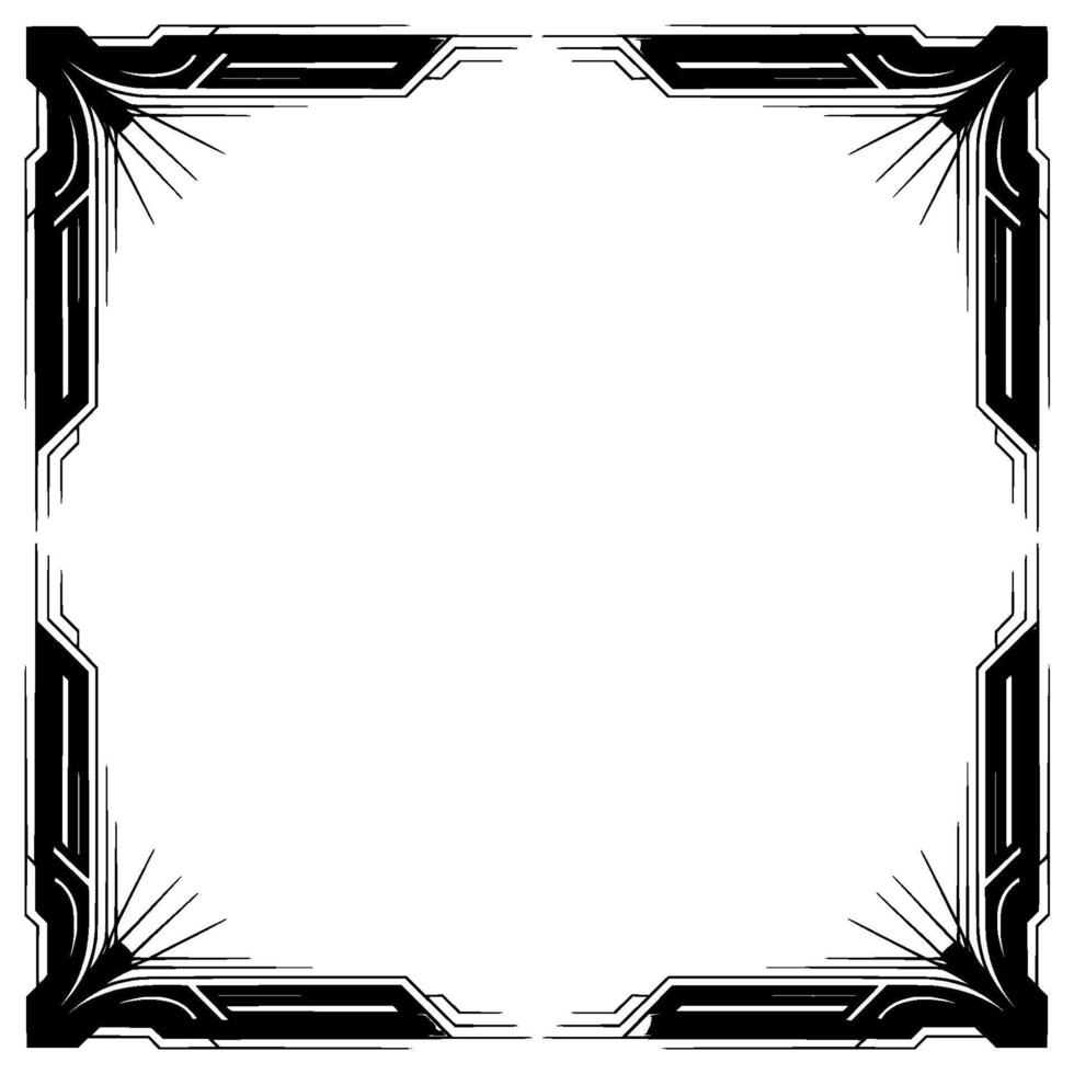Art Deco Frame Element, Geometric Border, Blank Space, Elegant vector