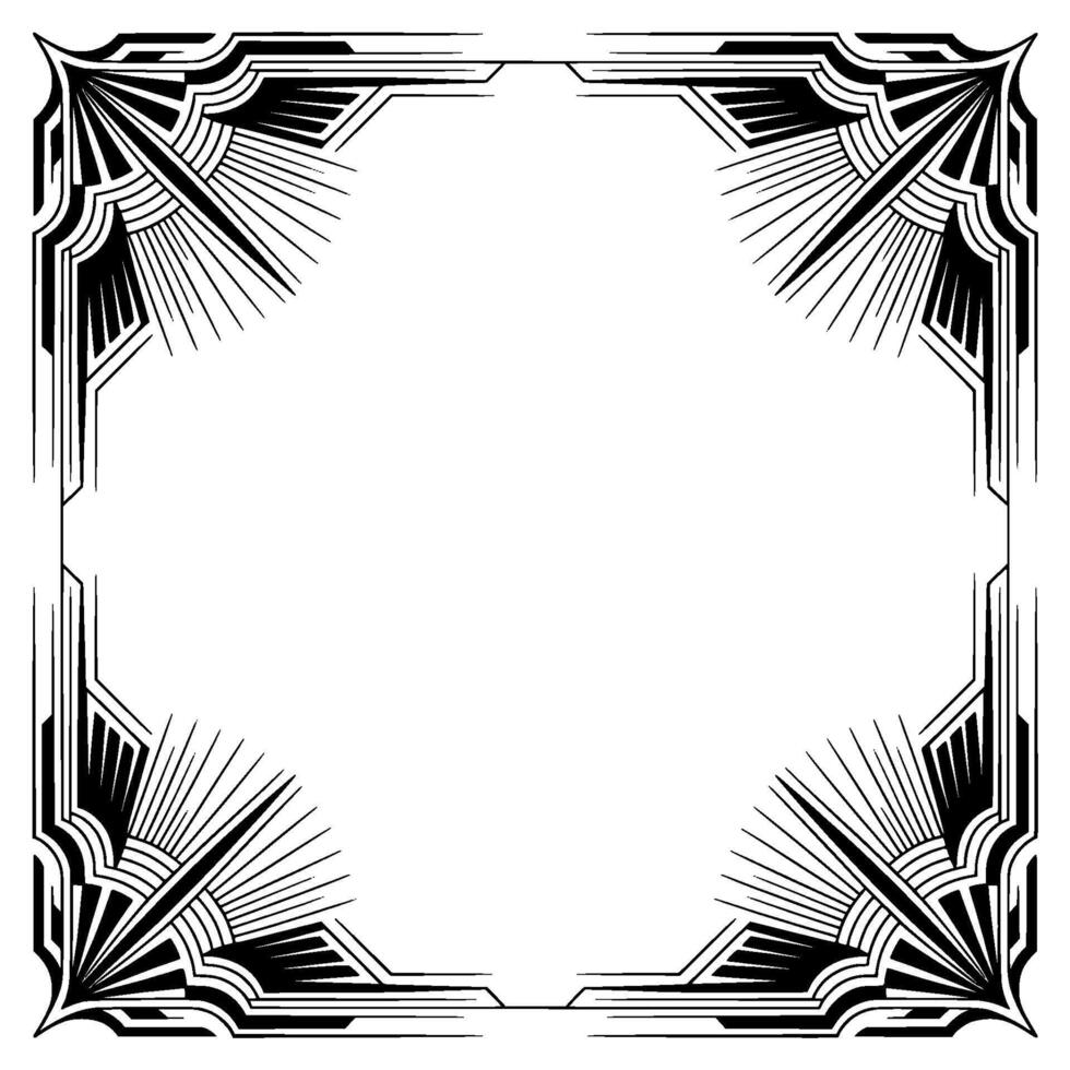 Art Deco Frame With Geometric Details and Empty Space vector