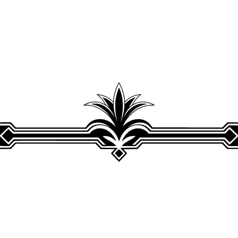 Elegant Art Deco Divider in Black on White vector
