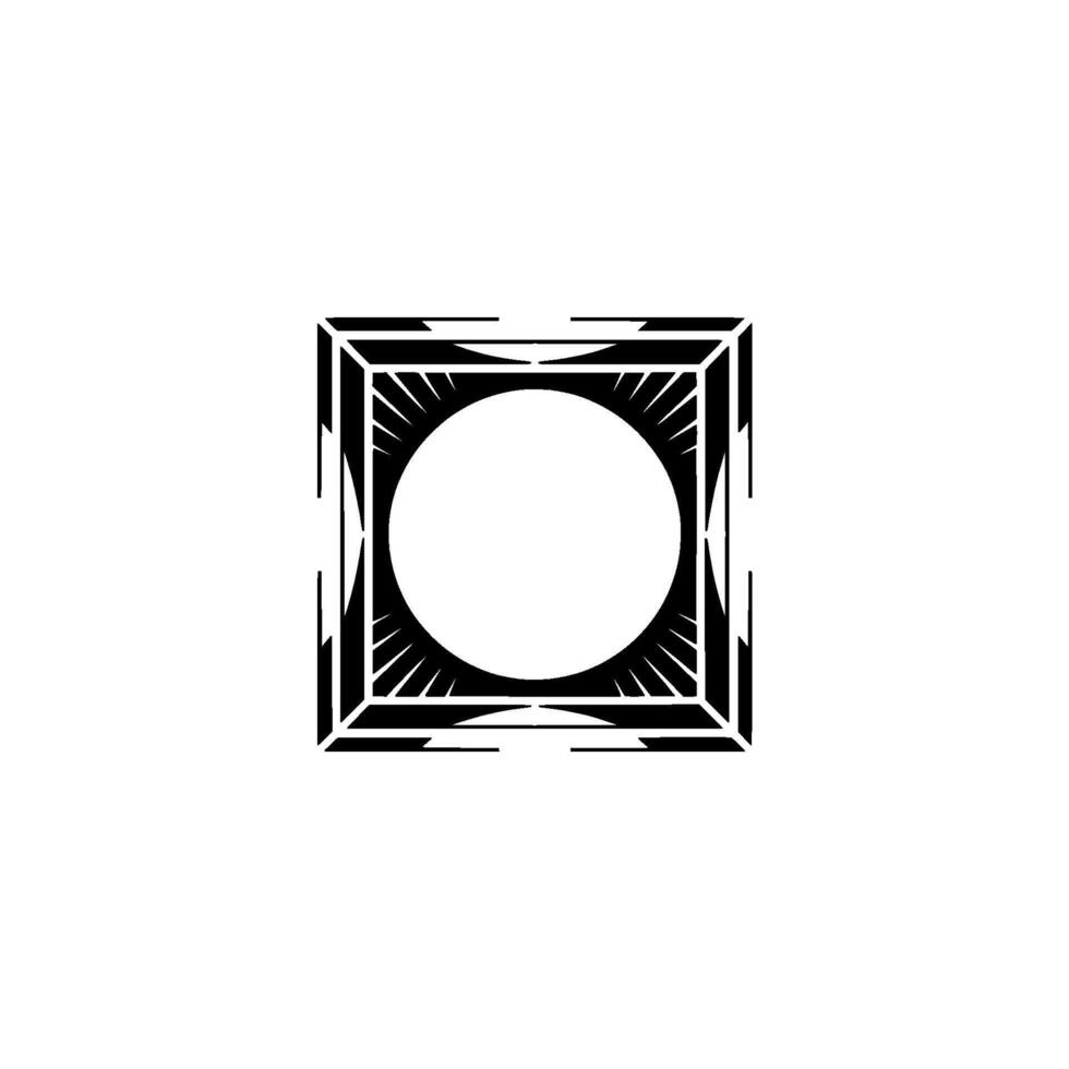 Geometric Art Deco Emblem With Circular Interior, Minimalist vector