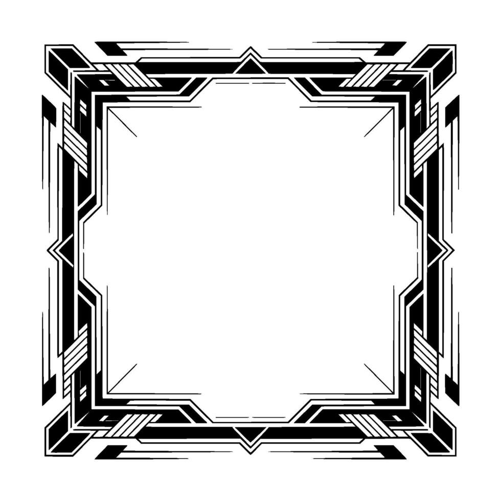 Art Deco Frame Geometric Border for Invitations Posters vector