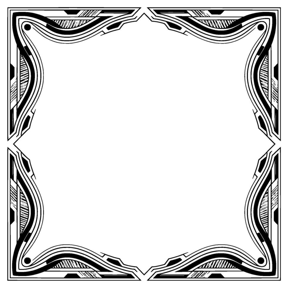 Geometric Art Deco Frame With Empty Space, Decorative Border vector