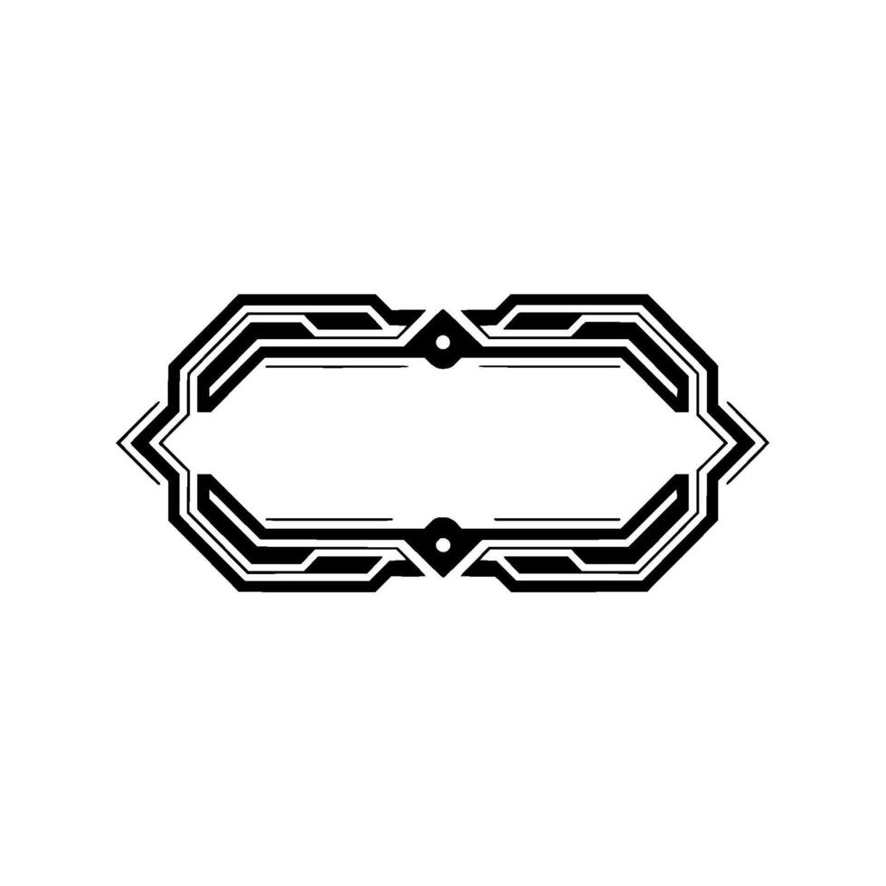 Geometric Deco Frame Minimalist Black White vector
