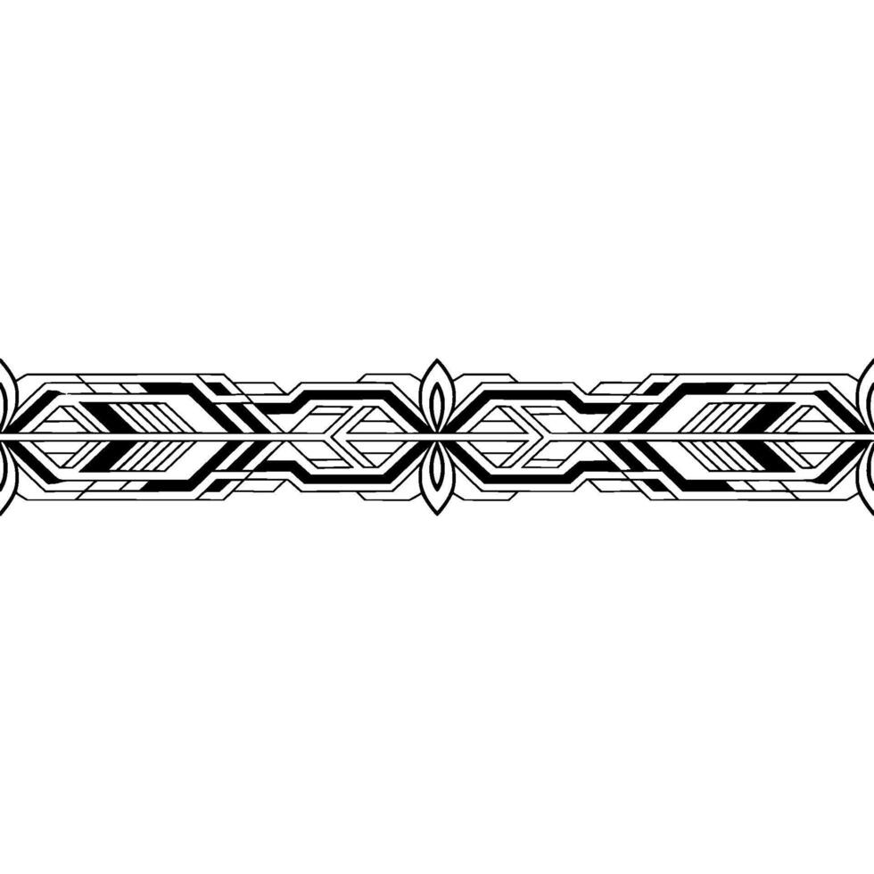Geometric Art Deco Border Element in Black and White vector