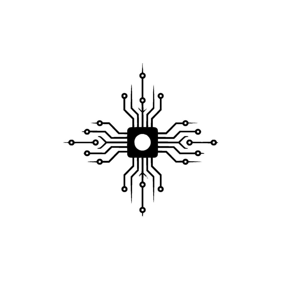 Minimalist Circuit Board With Light Effects vector