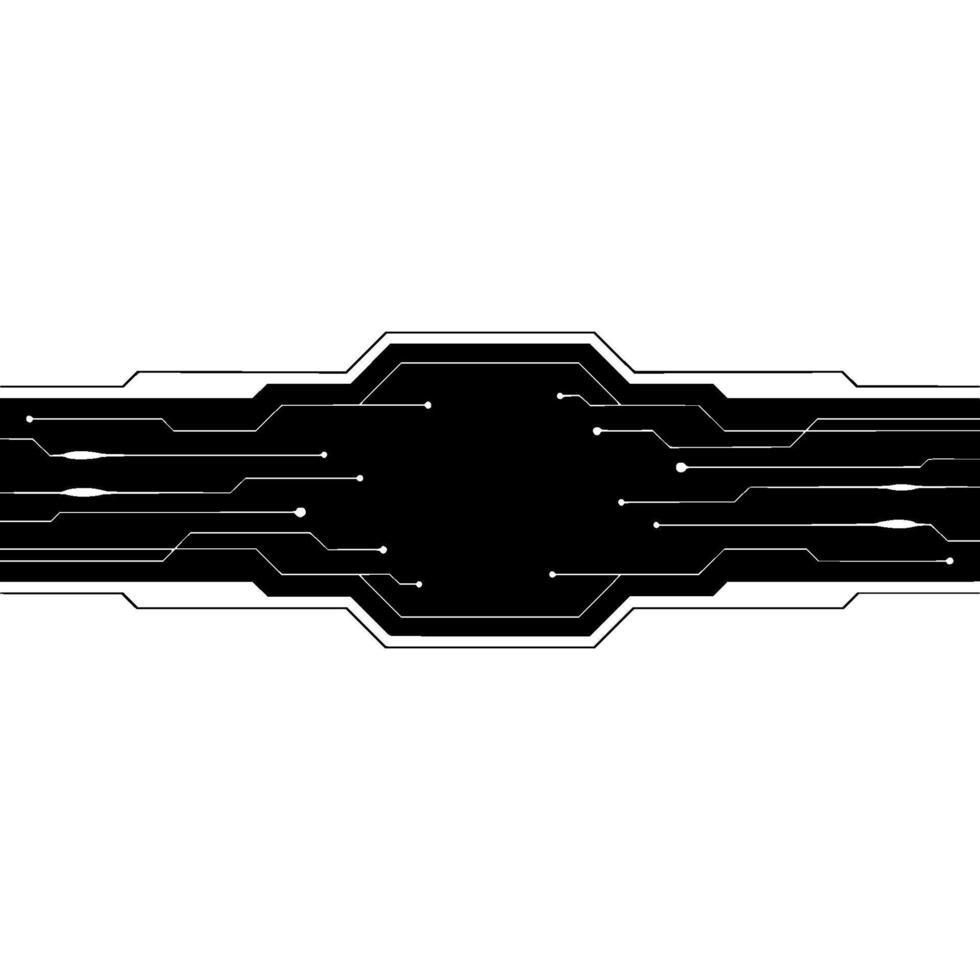 Tech Circuit Board Black White Background vector