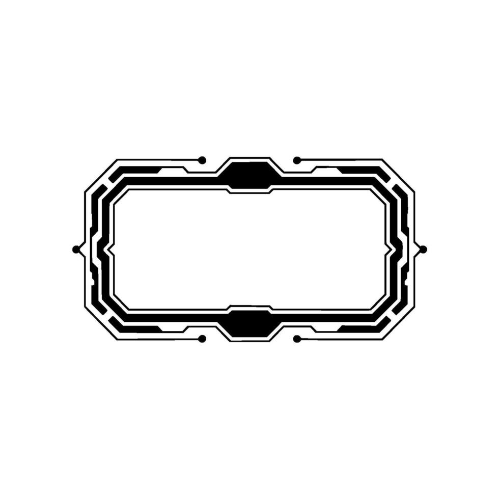 Futuristic Hud Frame Overlay, Black and White Tech vector