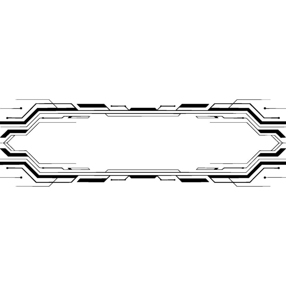 Futuristic Tech Frame With Clean Lines on White Background vector