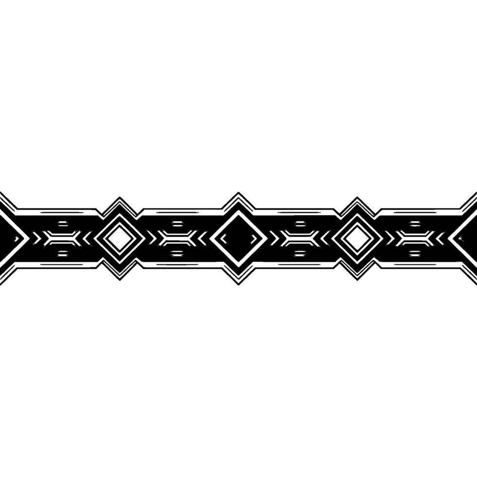 Geometric Patterned Silver and Black Border on White Background vector
