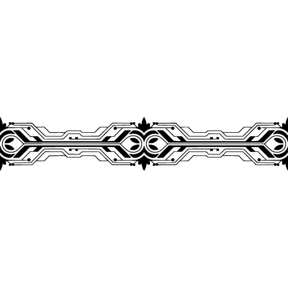 Minimalist Black Geometric Ornamental Border on White vector