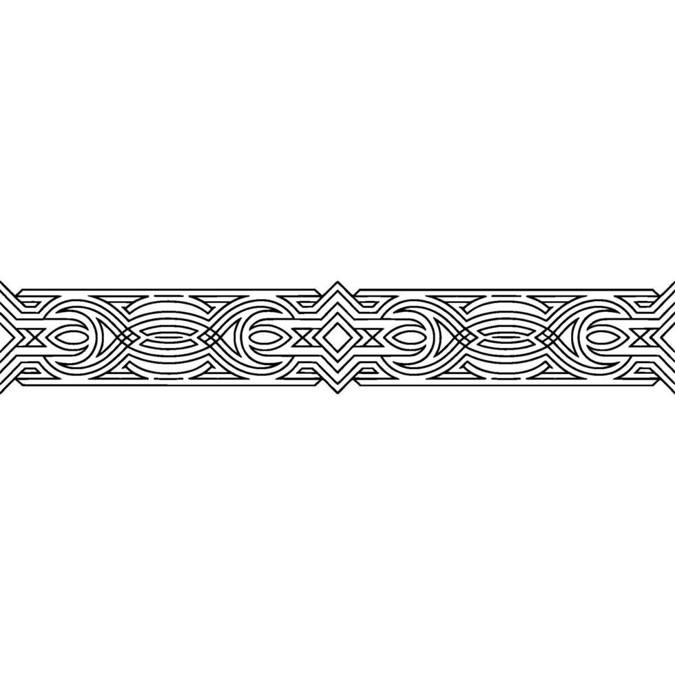 Elegant Geometric Border Monochrome Line Art vector