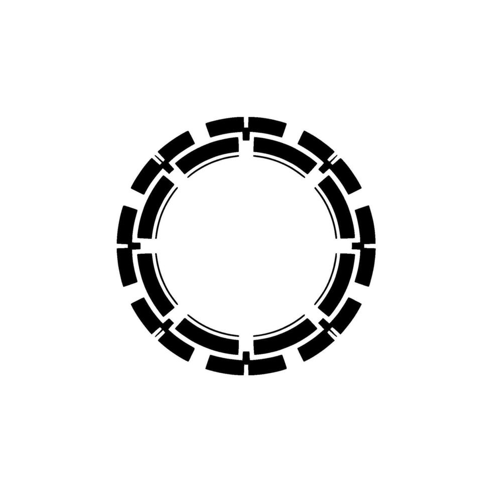 Modern Geometric Circle With Sliced Segments, Black and White vector