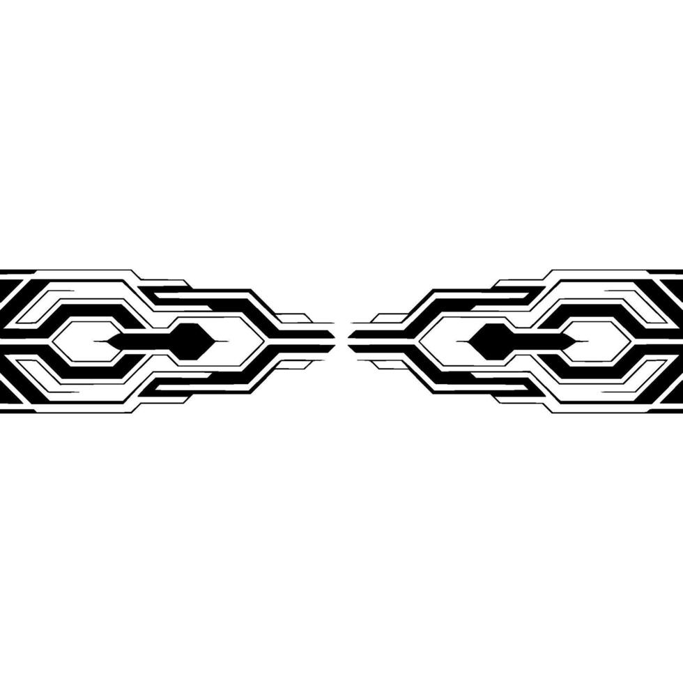 Futuristic Tech Black White Circuitry Border vector