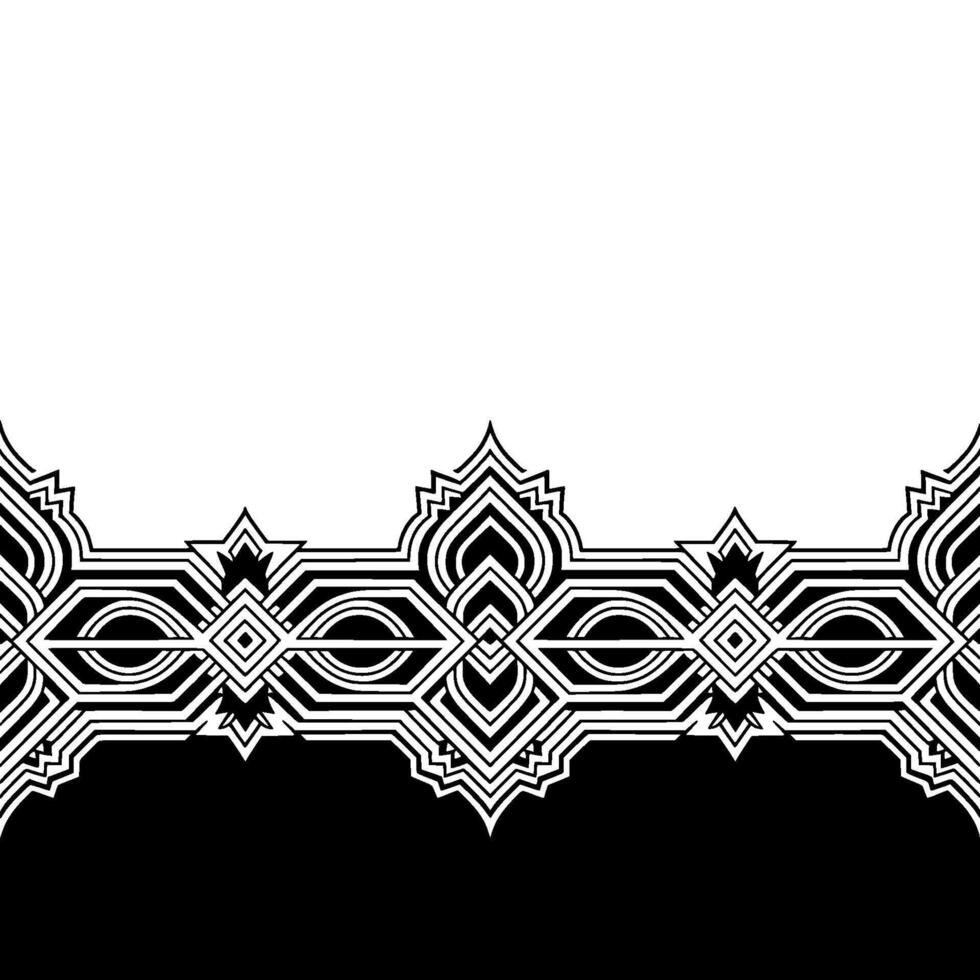 Art Deco Geometric Border in Black and White Elegant vector