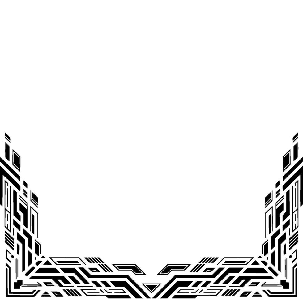Abstract Geometric Frame in Black and White Modern Border vector
