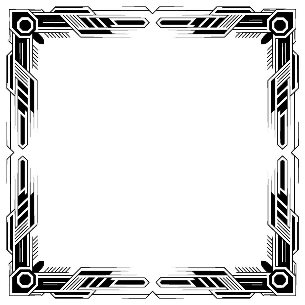 Art Deco Frame Elegant Geometric Border, Illustration vector