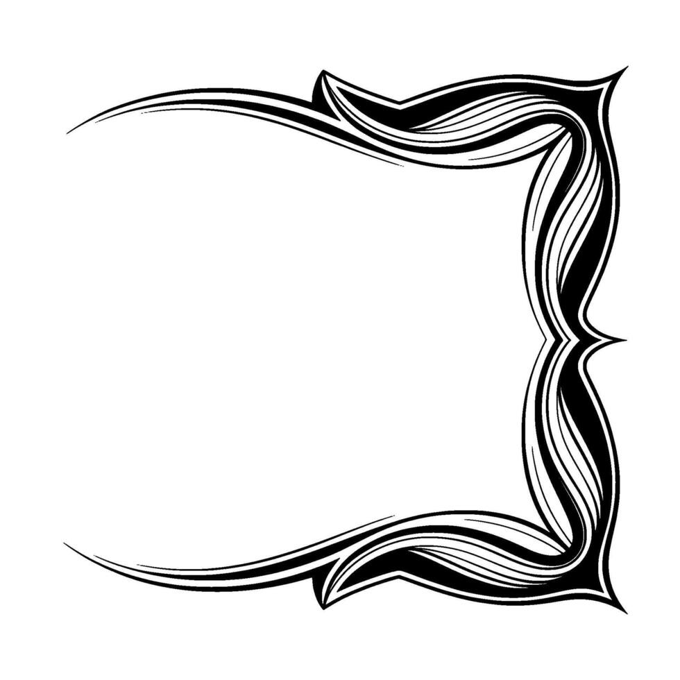 Elegant Abstract Border Frame Black White Swirls vector