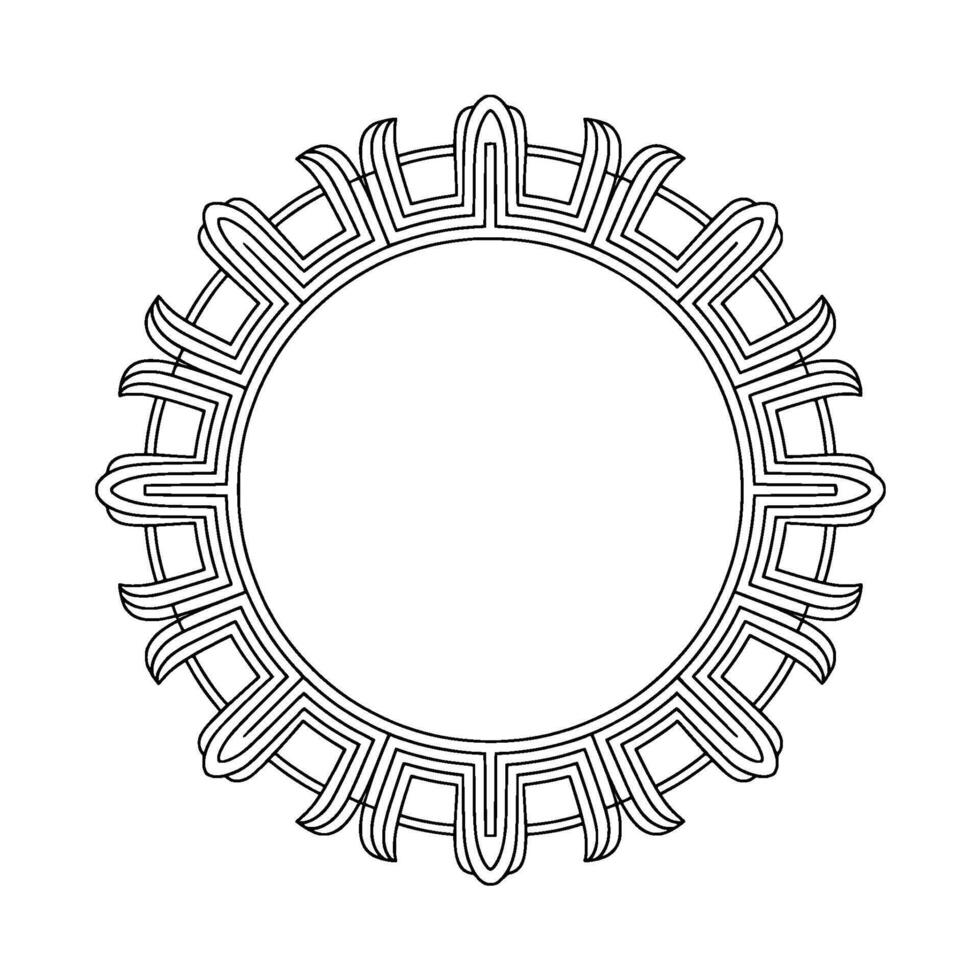 Elegant Black and White Circular Frame for Invitations and Decorations vector