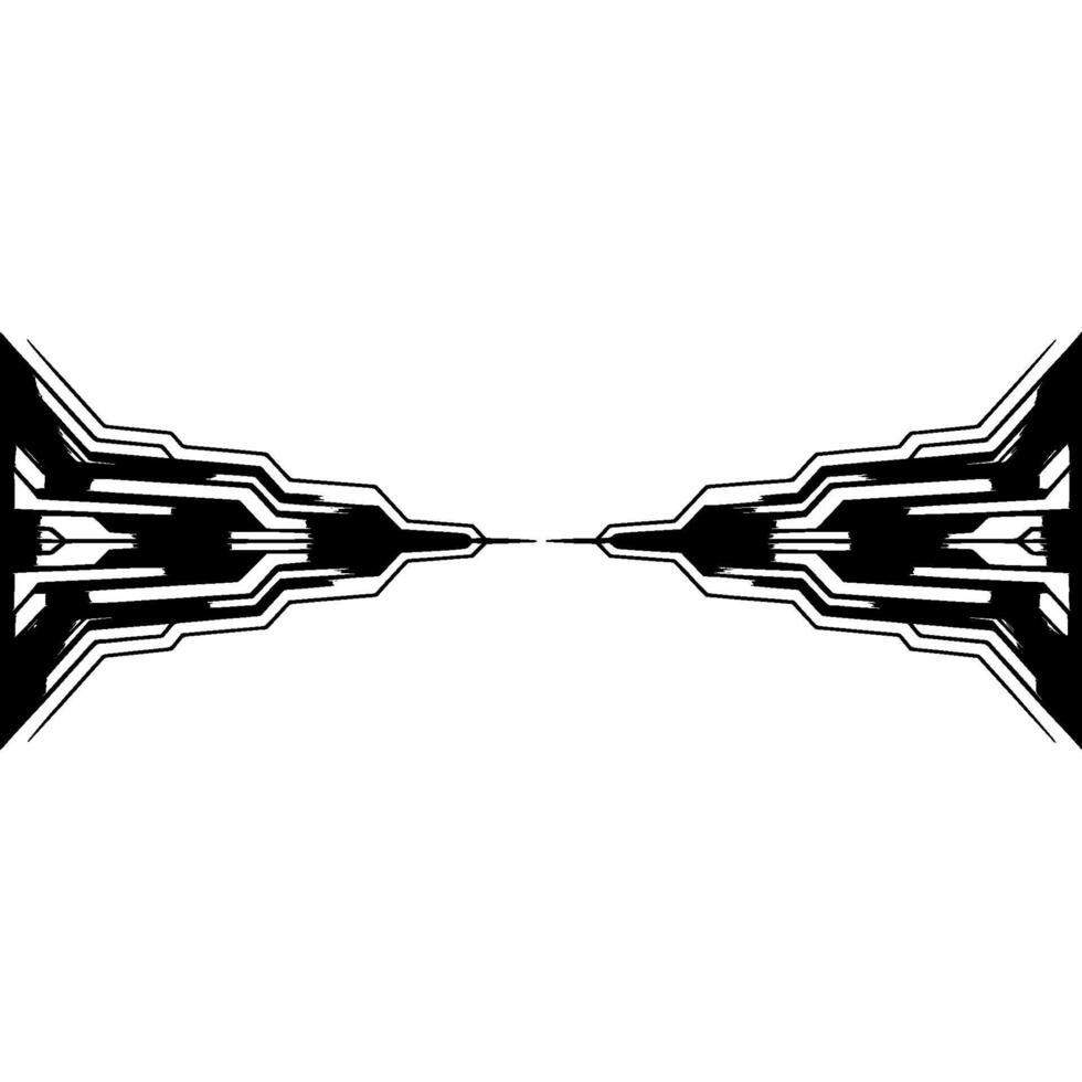 Futuristic Abstract Black and Silver Tech Elements on White vector