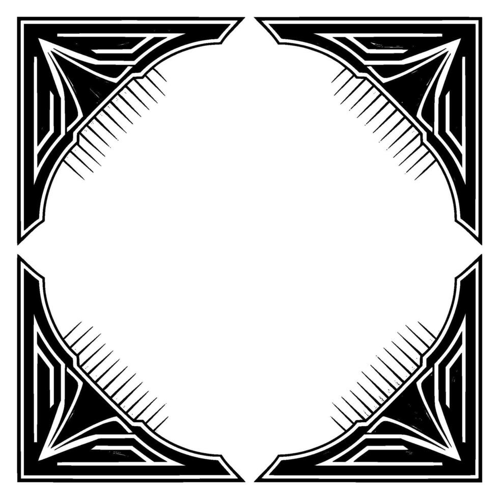 Art Deco Frame With Geometric Corners, Modern , Negative Space vector