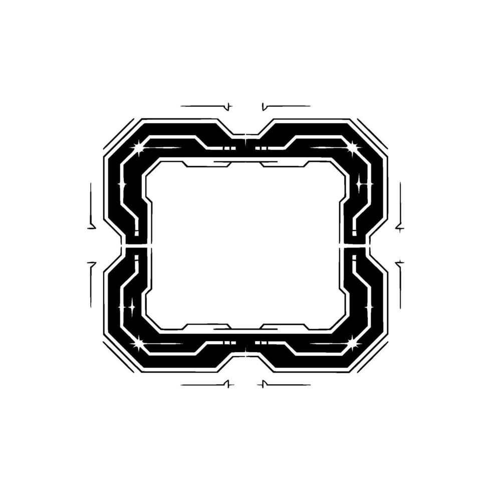 Futuristic Tech Frame Geometric , Interface Element on White vector