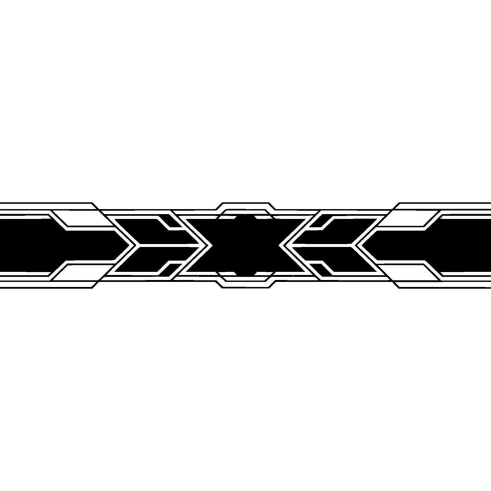 Minimalist Geometric Tech Border Black White Abstract vector