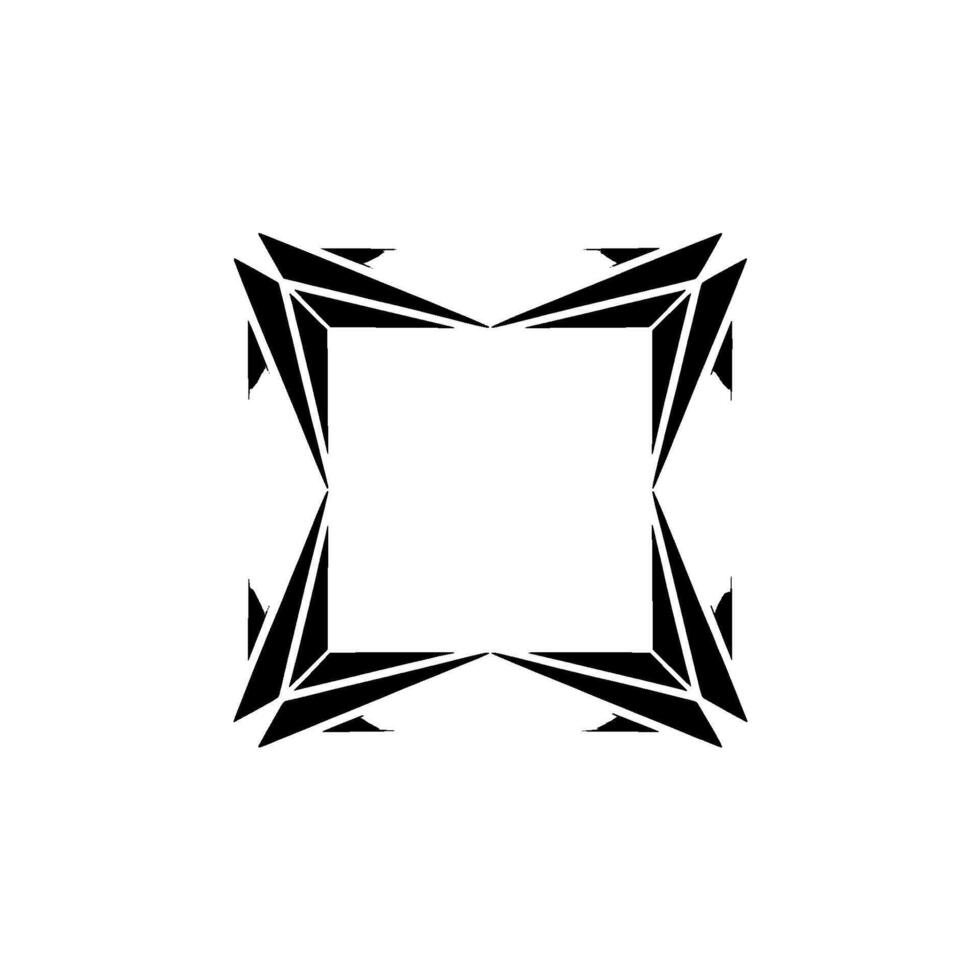 Geometric Abstract Frame Black White, Modern, Minimalist, Element vector