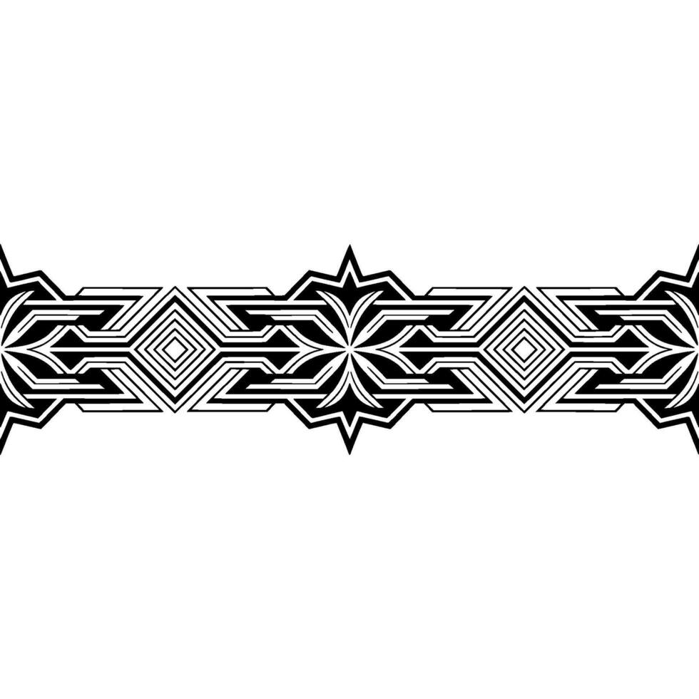 Geometric Black and White Pattern, Border vector