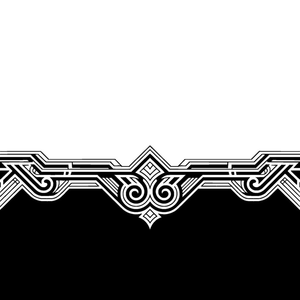 Art Deco Border, Black White Decorative Element vector