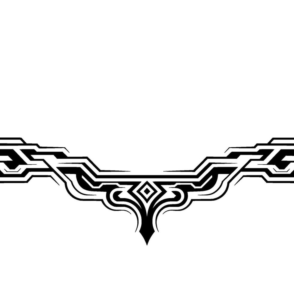 Abstract Geometric Border Element, Black and White vector